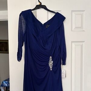 Alex Evenings Royal Blue Long Sleeve Dress